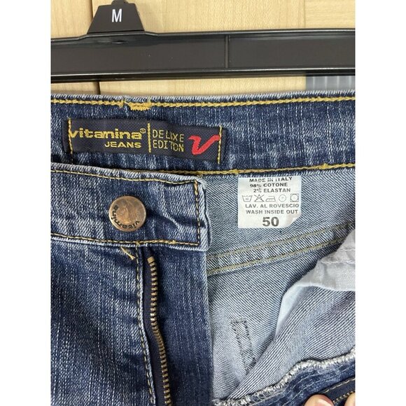 Vitamina Jeans Women's Italy Sz 10 32x26 Straight Cropped Stretch‎ Denim Western - Picture 3 of 7